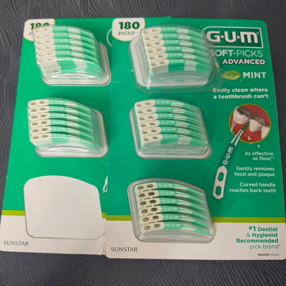 GUM Soft-Picks Advanced Dental Picks 240 Count Green Mint Flavor 1458438